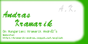andras kramarik business card
